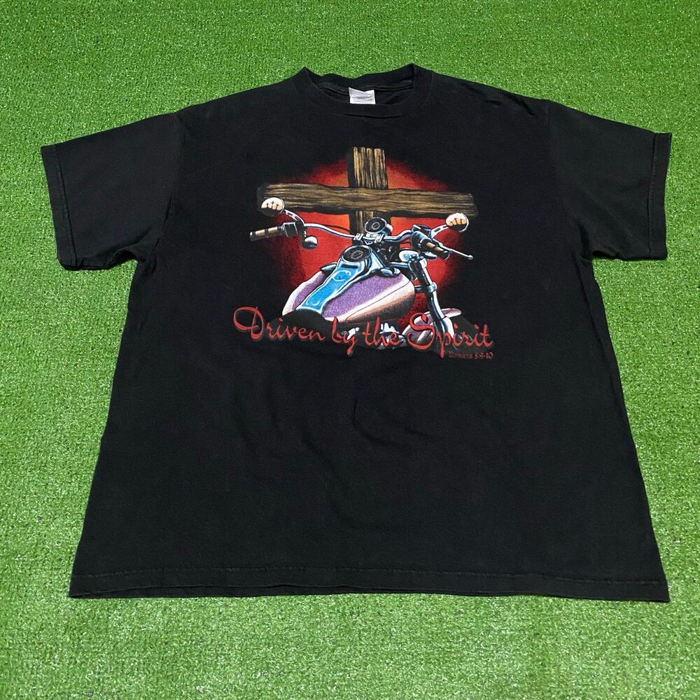 Vintage Y2K Daytona Bike Week Jesus Joe Cool Motorcycle Driven Spirit Tee Large